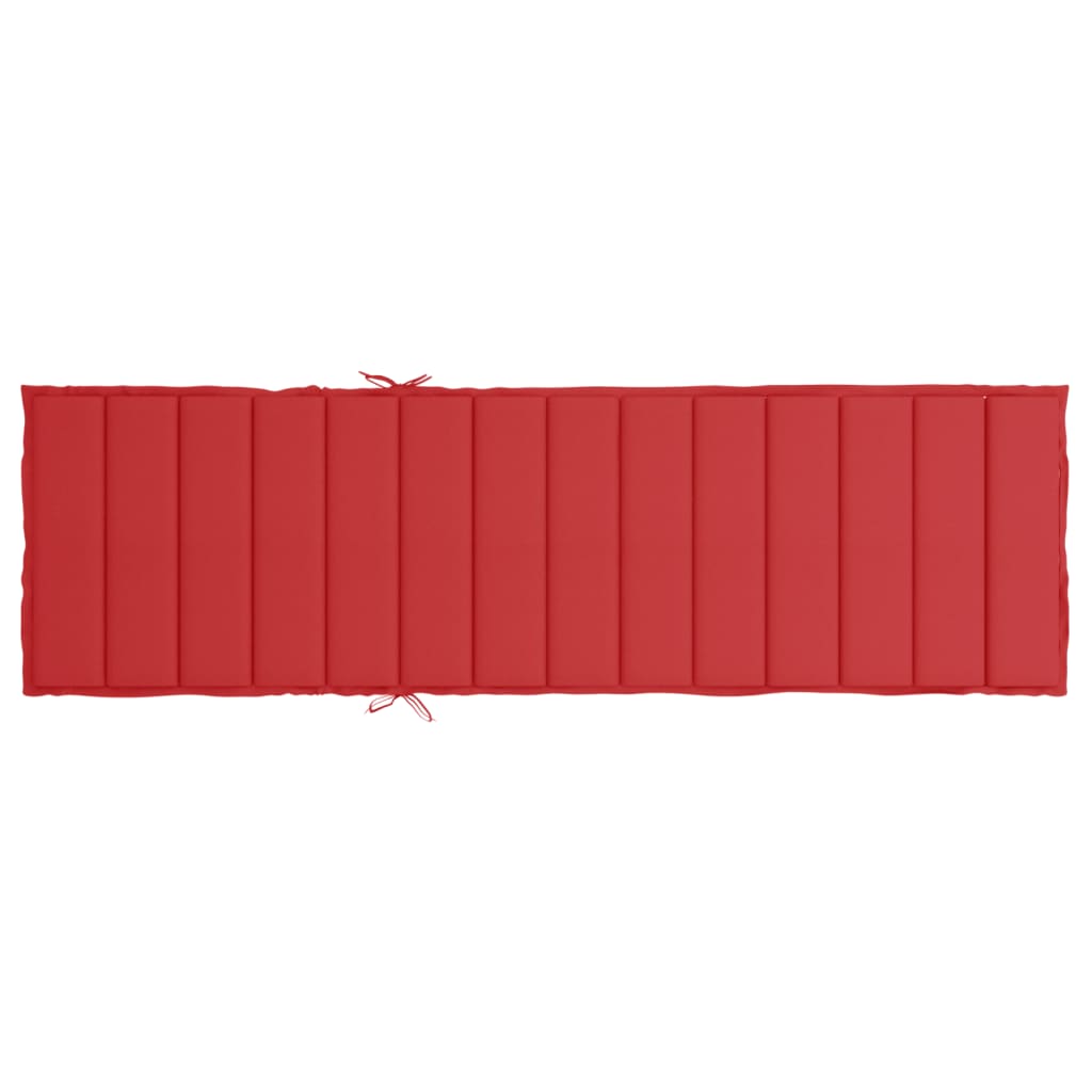 vidaXL Saulės gulto čiužinukas, raudonos spalvos, 200x50x3cm, audinys
