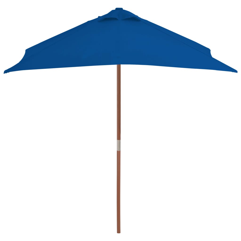 vidaXL Lauko skėtis su mediniu stulpu, mėlynos spalvos, 150x200cm