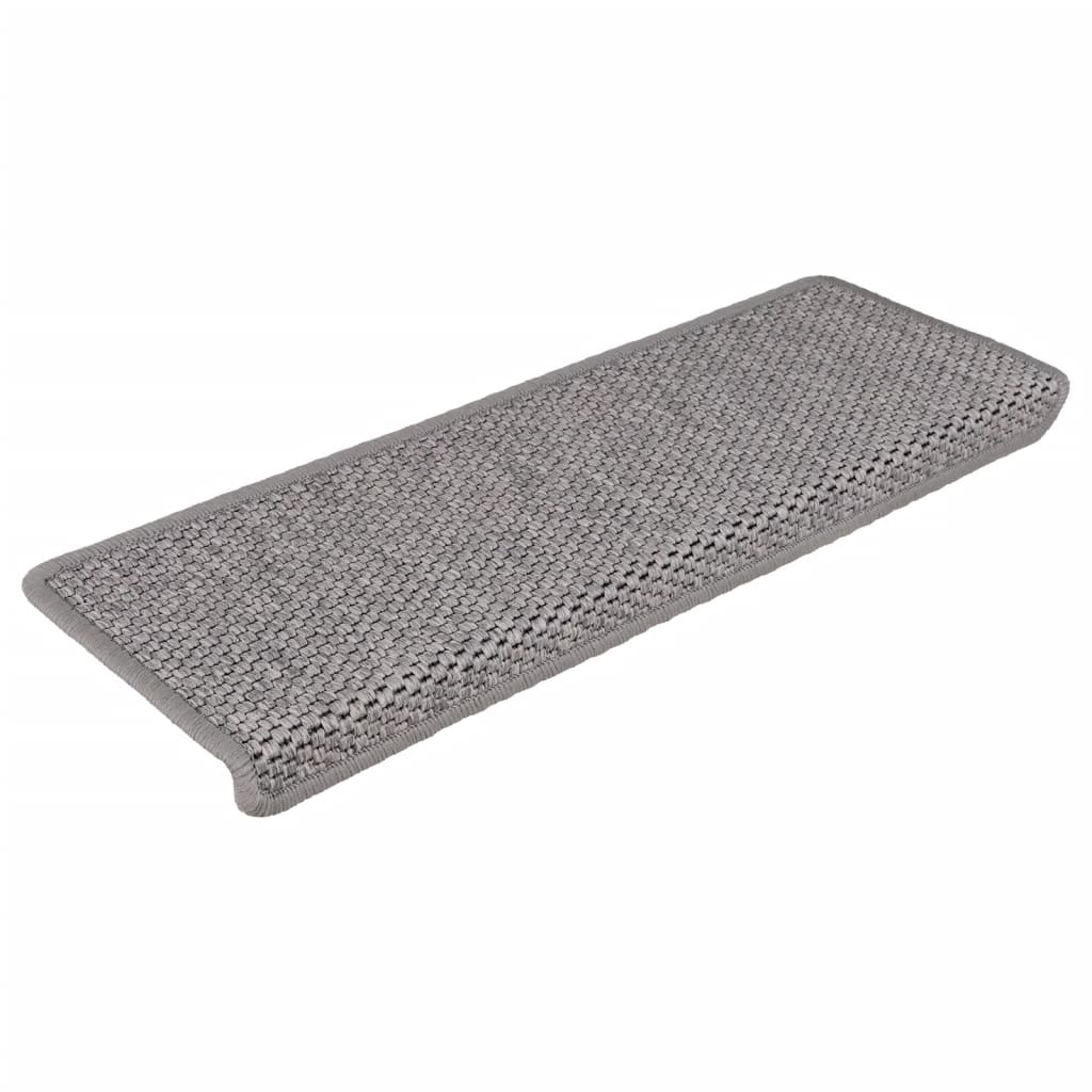 vidaXL Lipnūs laiptų kilimėliai, 15vnt., sidabrinės spalvos, 65x21x4cm