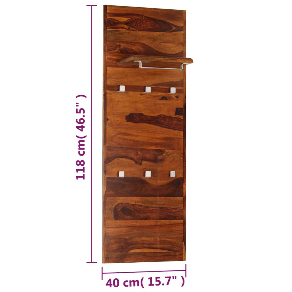 vidaXL Paltų kabyklos, rausvosios dalbergijos mediena, 118x40cm