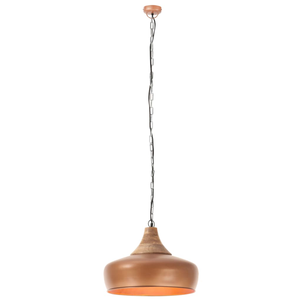 vidaXL Pakabinamas šviestuvas, vario, geležis ir mediena, 35cm, E27
