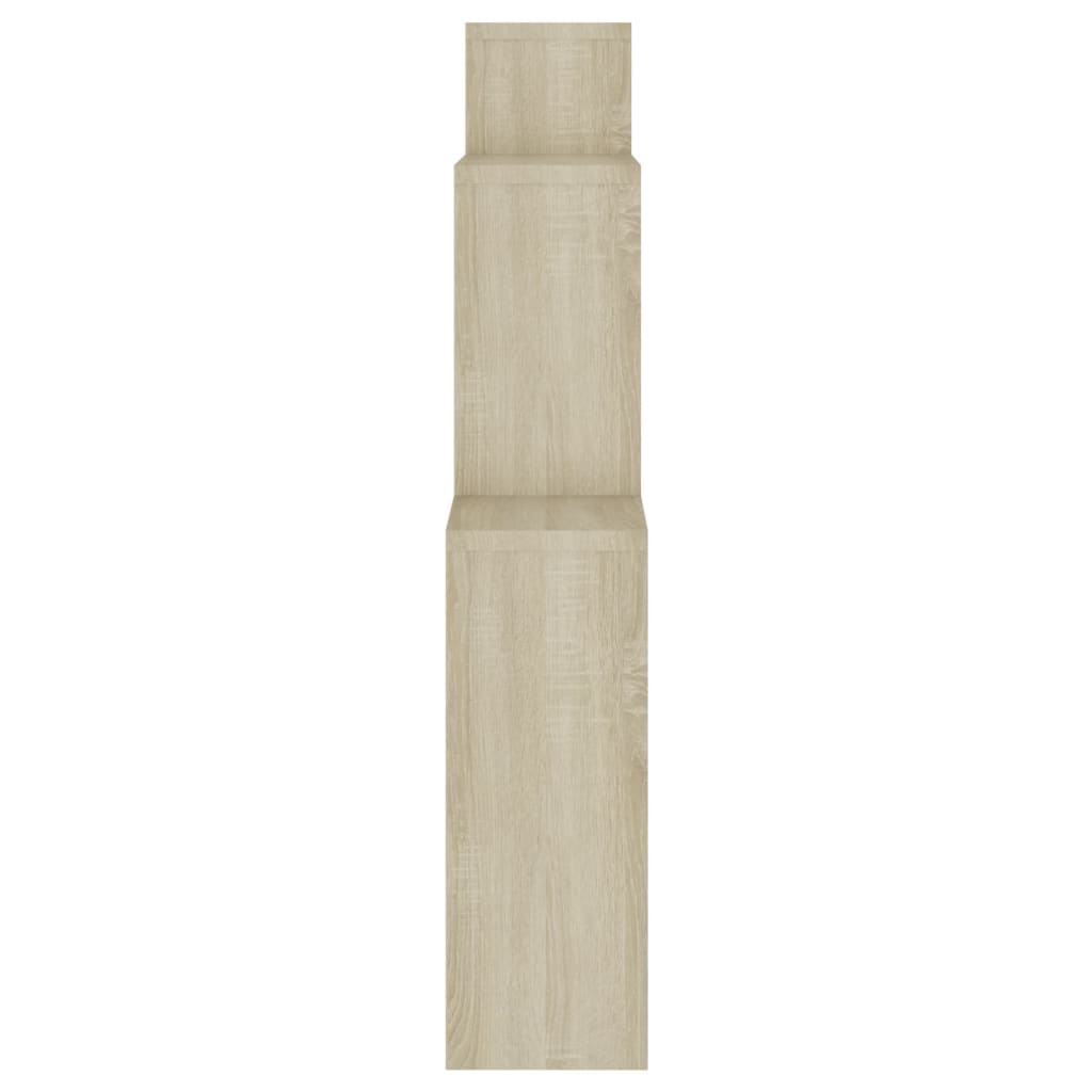 vidaXL Sieninė lentyna, sonoma ąžuolo, 80x15x78,5cm, MDP, kubo formos