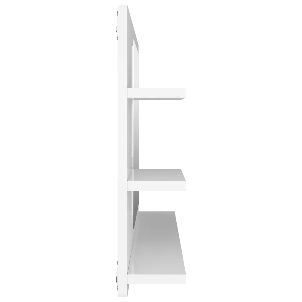 vidaXL Vonios kambario veidrodis, baltas, 90x10,5x45cm, MDP, blizgus