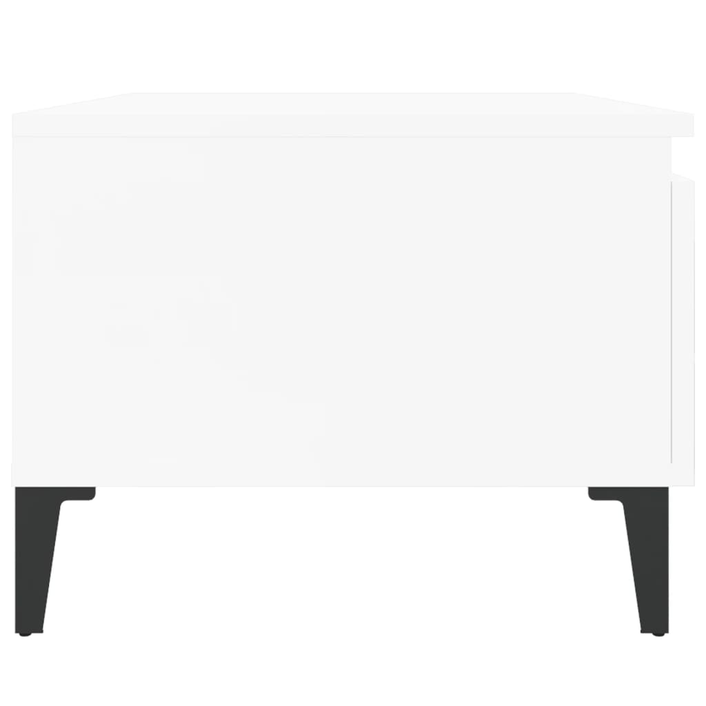 vidaXL Šoninis staliukas, baltos spalvos, 50x46x35cm, mediena, blizgus