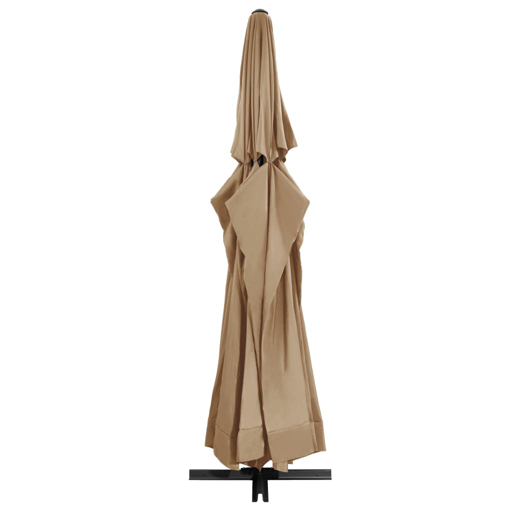 vidaXL Lauko skėtis su aliuminio stulpu, taupe spalvos, 600cm