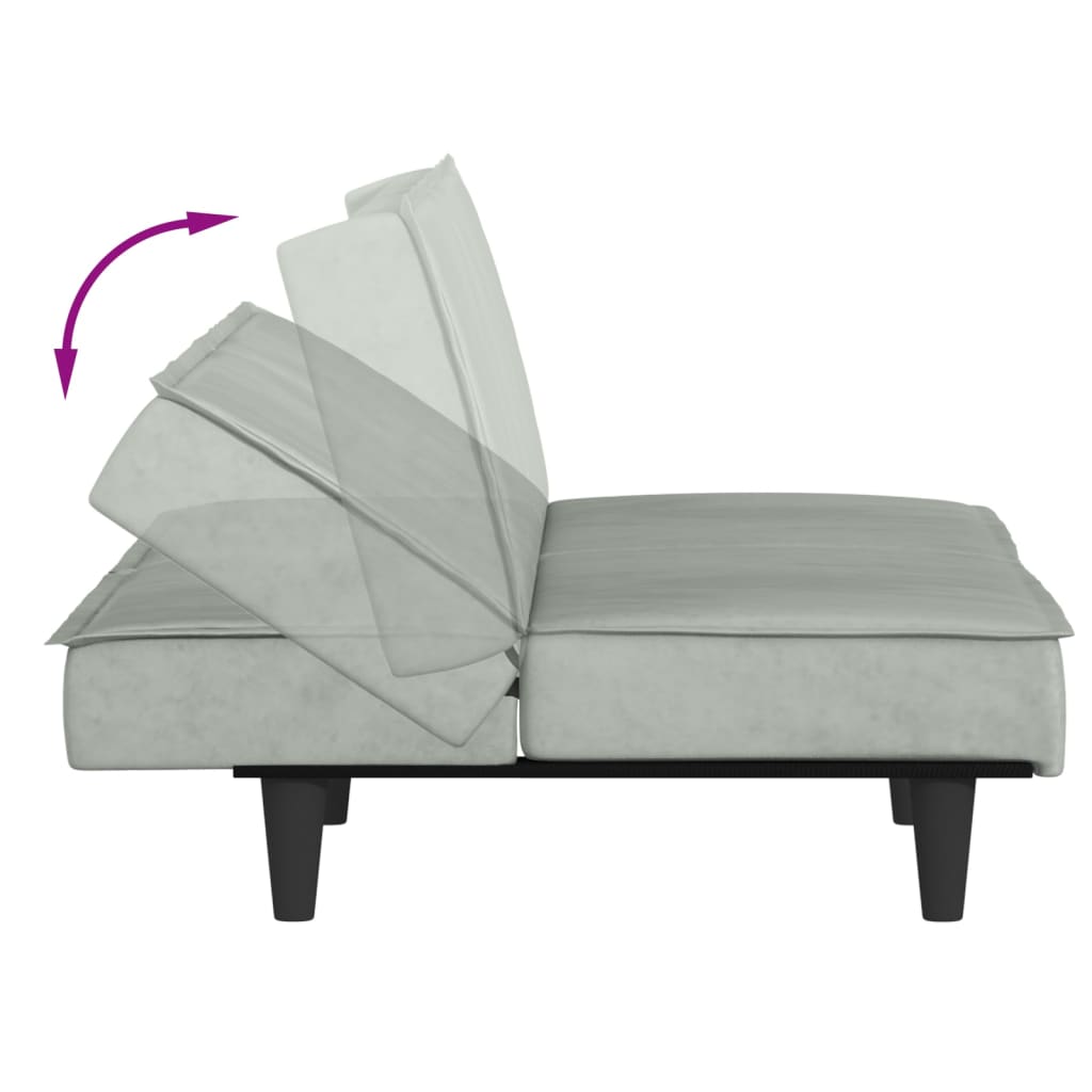 vidaXL Sofa-lova, šviesiai pilkos spalvos, aksomas