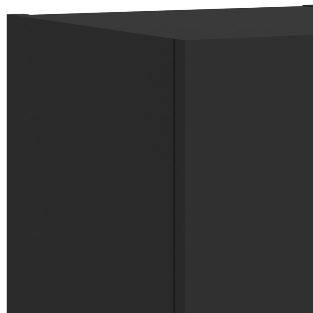 vidaXL Sieninė TV spintelė su LED lemputėmis, juoda, 30,5x35x30cm