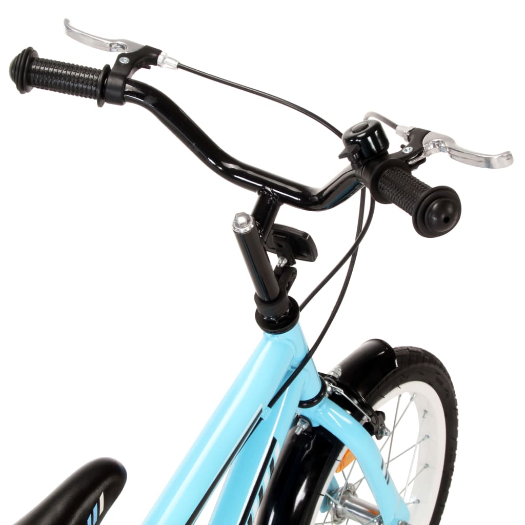 vidaXL Vaikiškas dviratis, juodos ir mėlynos spalvos, 12 colių ratai