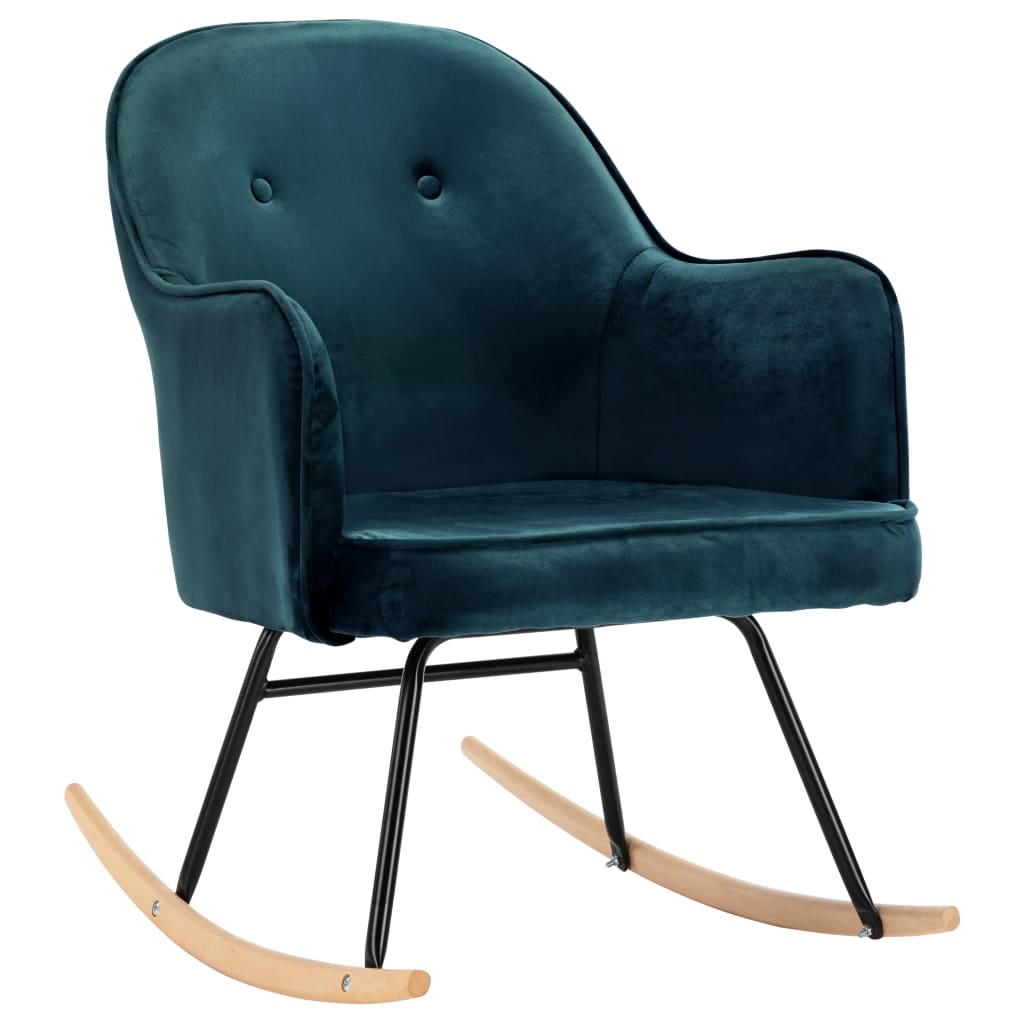 VidaXL Supama kėdė, mėlynos spalvos, aksomas