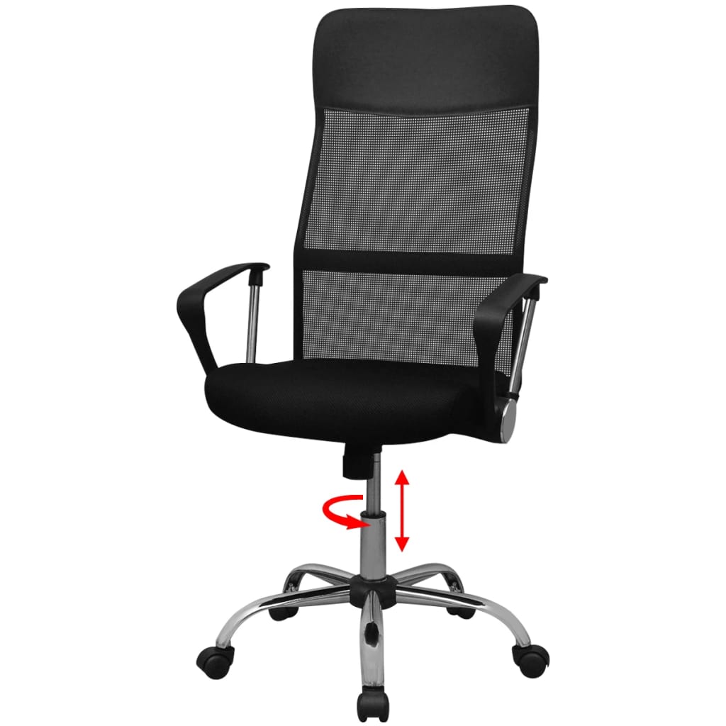 vidaXL Biuro Kėdė, Pusiau-PU, 61,5 x 60 cm, Juoda