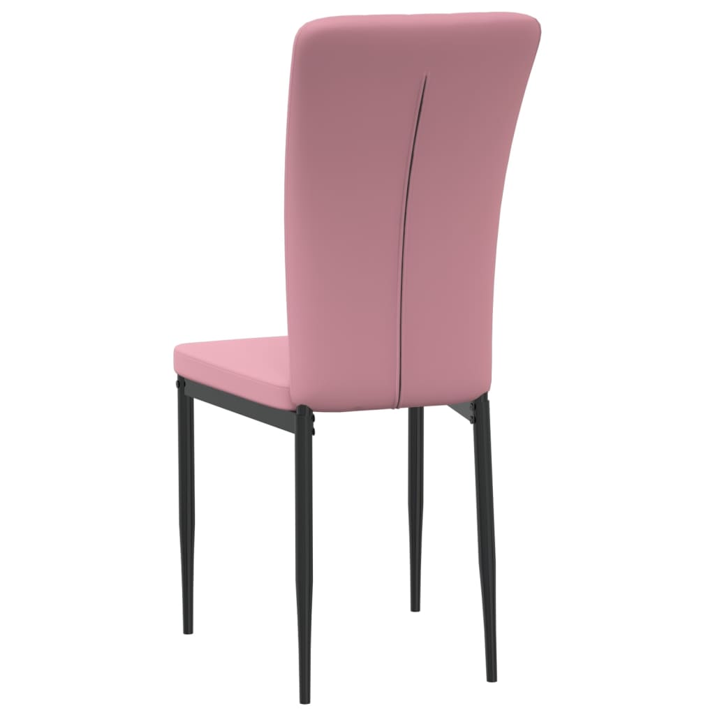 vidaXL Valgomojo kėdės, 4vnt., rožinės spalvos, aksomas