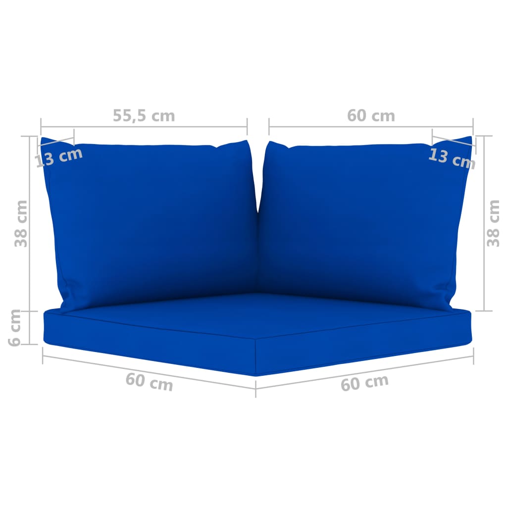 vidaXL Sodo komplektas su mėlynos spalvos pagalvėlėmis, 6 dalių