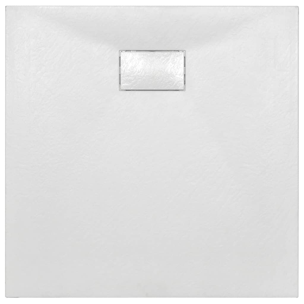 vidaXL Dušo padėklas, baltos spalvos, 80x80 cm, lieto lakšto junginys