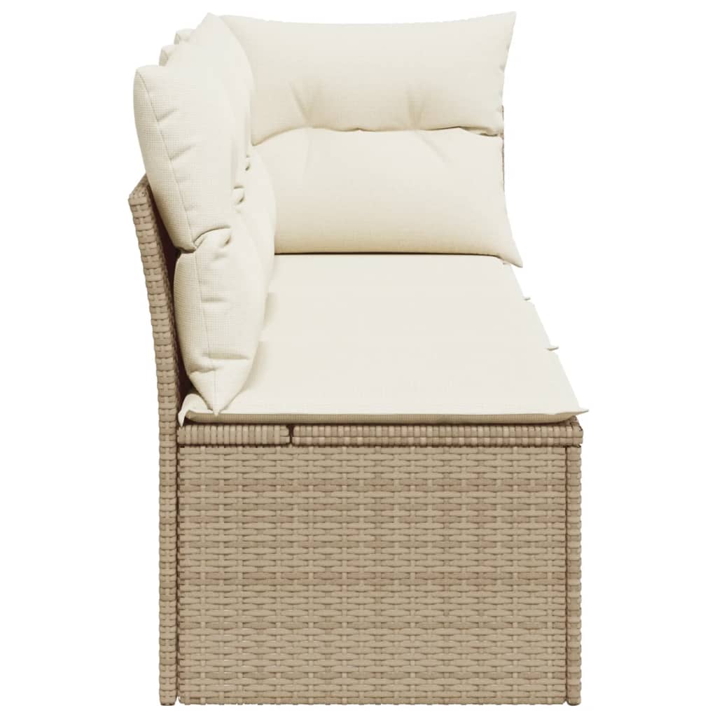 vidaXL Trivietė sodo sofa su pagalvėlėmis, smėlio spalvos, poliratanas
