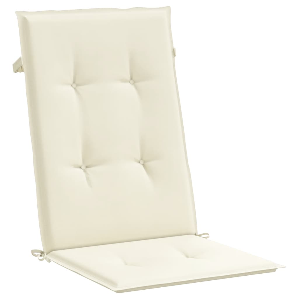 vidaXL Sodo kėdės pagalvėlės, 2vnt., kreminės, 120x50x3cm, audinys