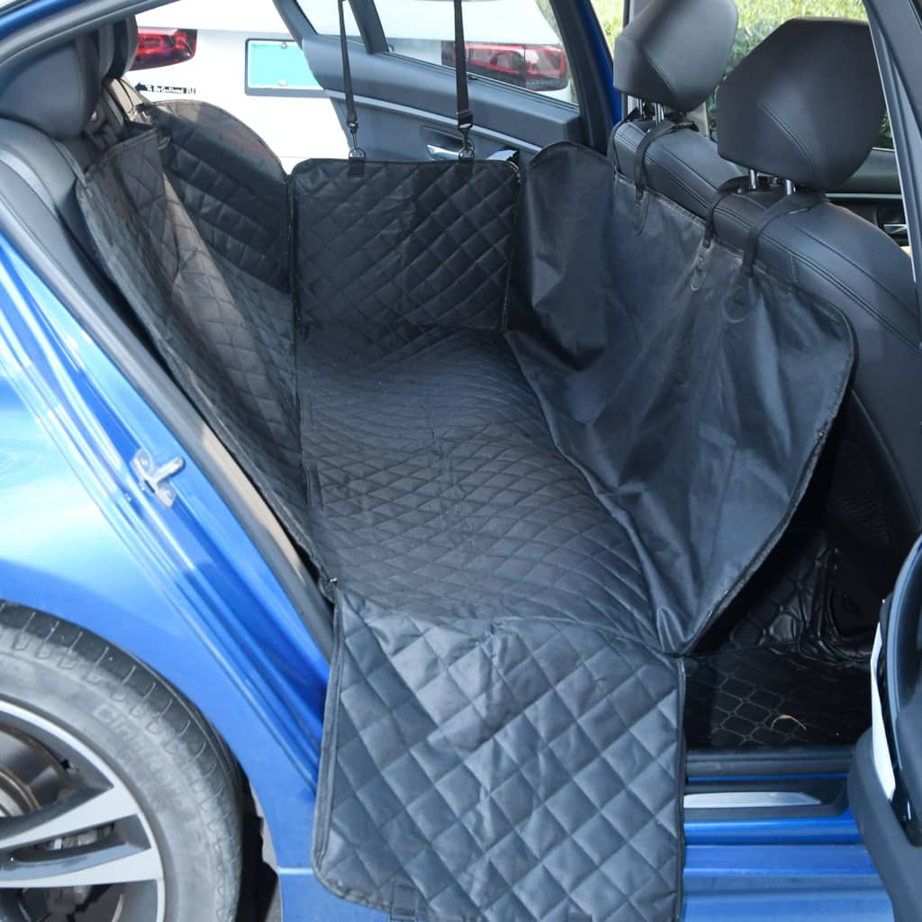 vidaXL Automobilio sėdynės uždangalas šunims, juodas, 137x46x50cm