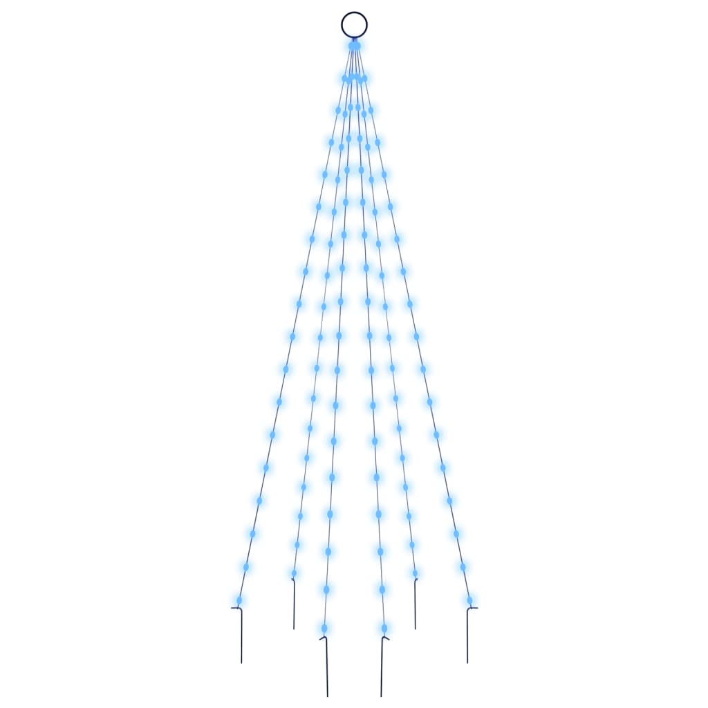 vidaXL Kalėdų eglutė ant vėliavos stiebo, 180cm, 108 mėlynos LED