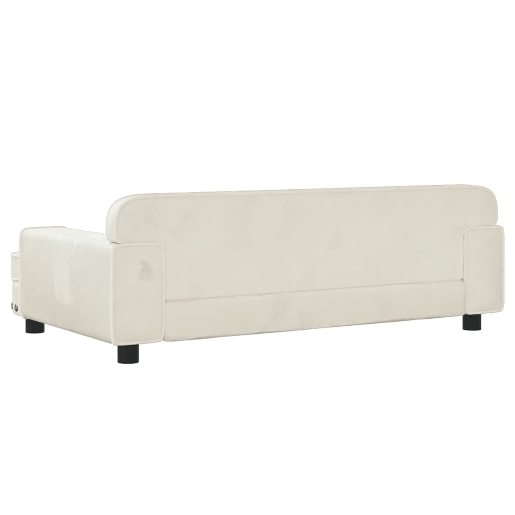 vidaXL Vaikiška sofa, kreminės spalvos, 90x53x30cm, aksomas