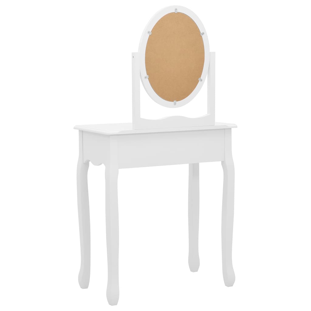 vidaXL Kosmetinis staliukas, baltas, 65x36x128cm, paulovnija ir MDF