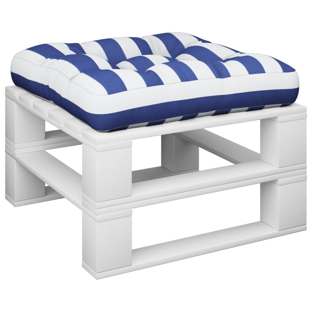 vidaXL Paletės pagalvėlė, mėlyna/balta, 60x61,5x10cm, oksfordo audinys
