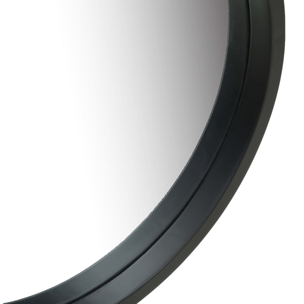 vidaXL Sieninis veidrodis su dirželiu, juodos spalvos, 60cm