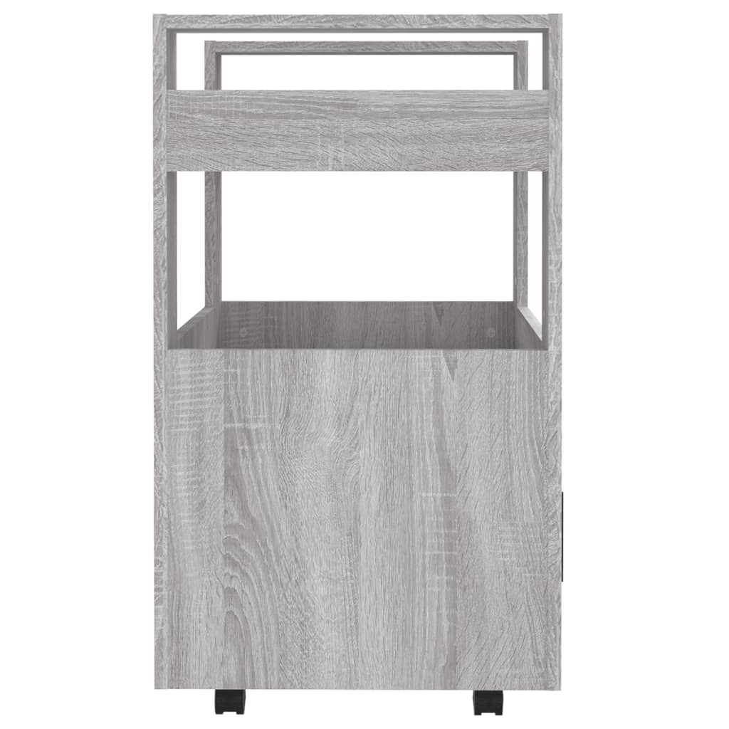 vidaXL Virtuvės vežimėlis, pilkas ąžuolo, 60x45x80cm, apdirbta mediena