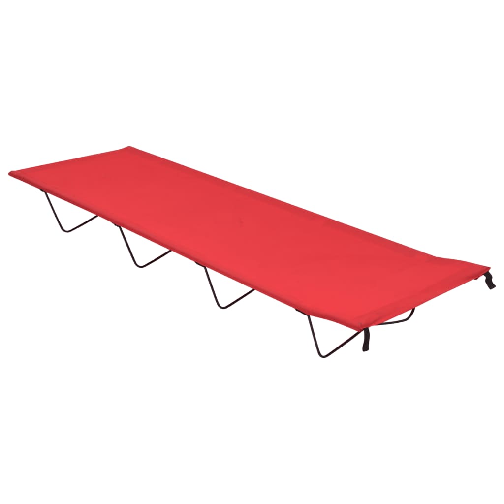 vidaXL Stovyklavimo gultas, raudonas, 180x60x19cm, audinys ir plienas