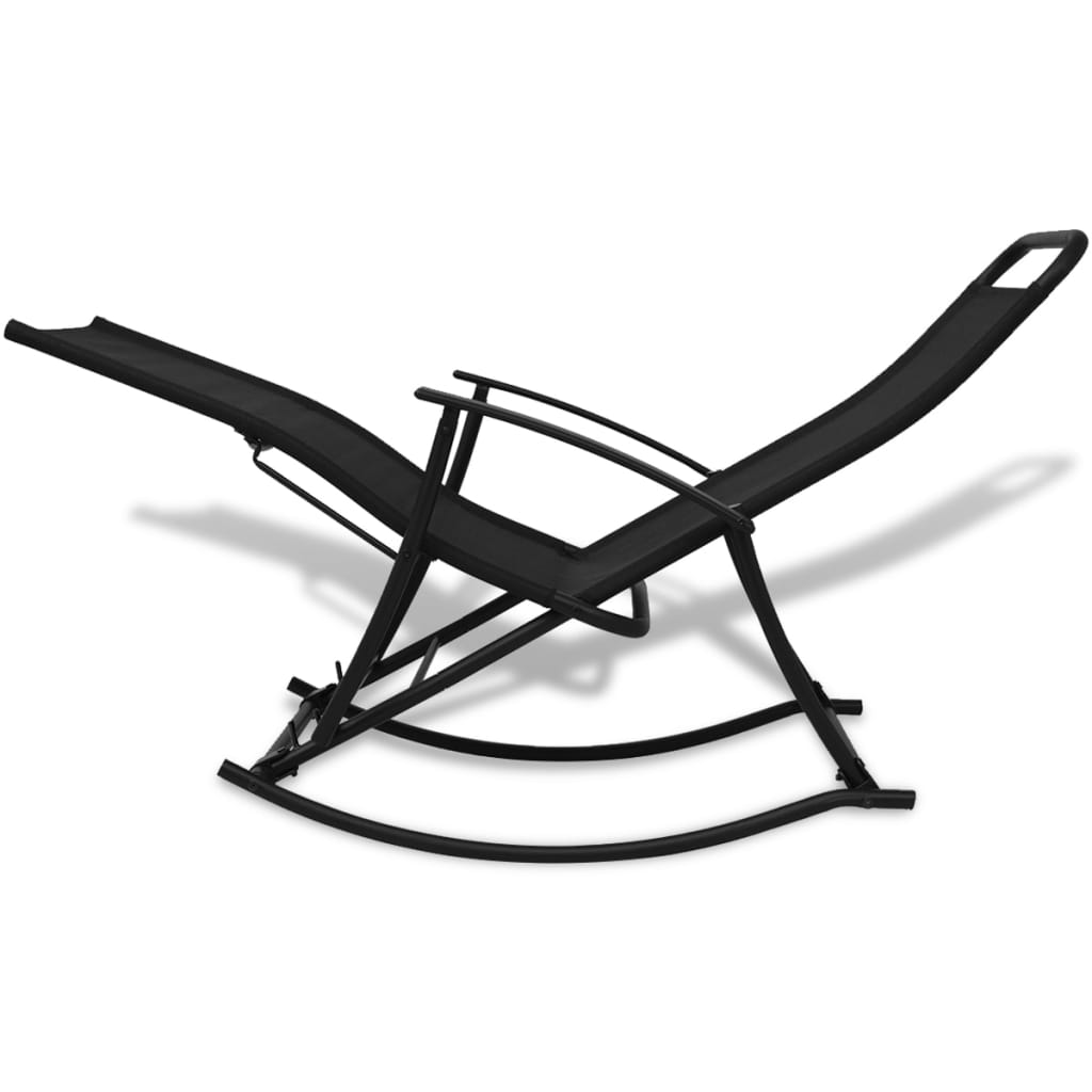 vidaXL Sodo supamoji kėdė, plienas ir tekstilenas, juoda
