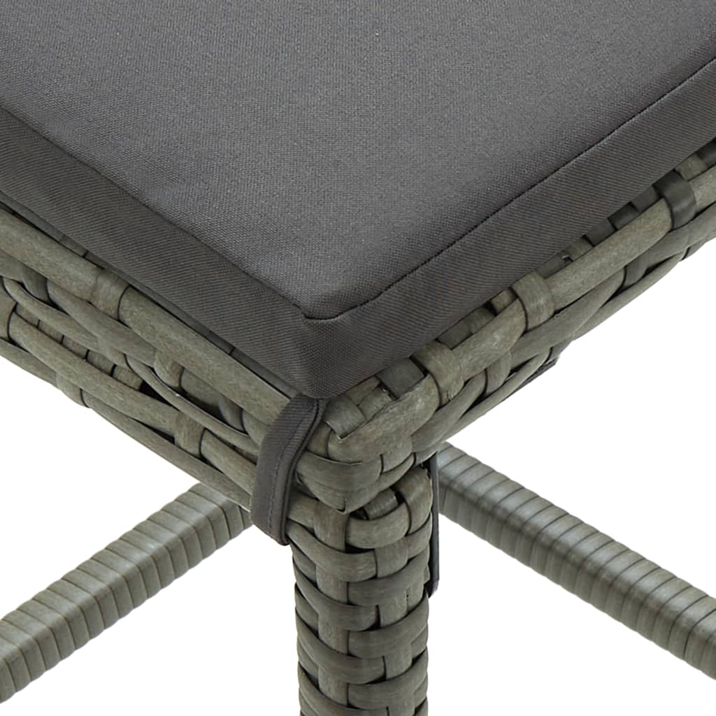 vidaXL Sodo baro baldų komplektas su pagalvėlėmis, 9 dalių, pilkas