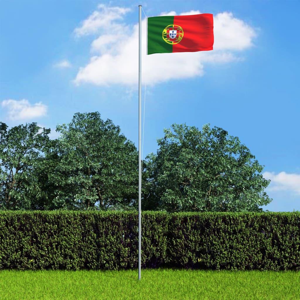 vidaXL Portugalijos vėliava su stiebu, aliuminis, 4m