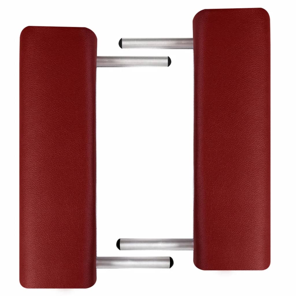 vidaXL Sulankstomas masažinis stalas, raudonas, aliuminis, 2 zonų