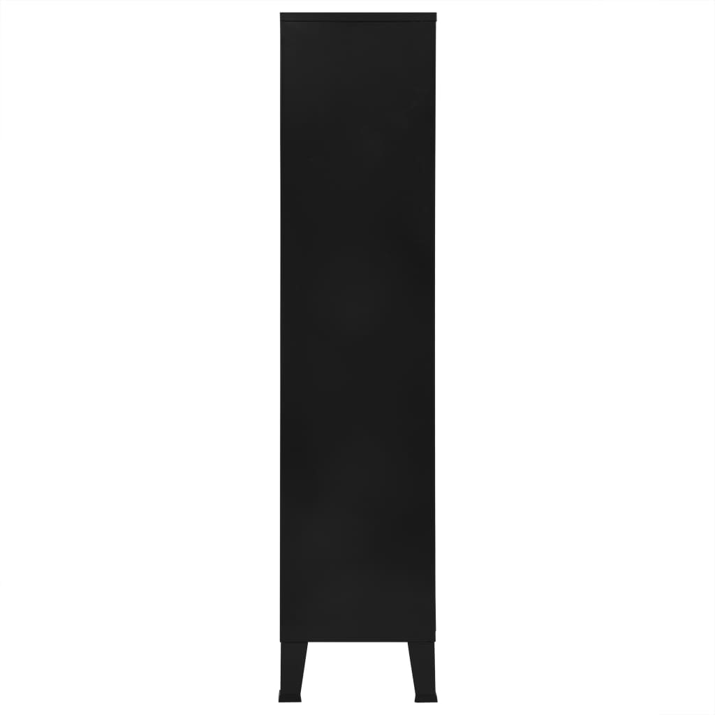vidaXL Knygų spinta, juoda, 90x40x180cm, plienas