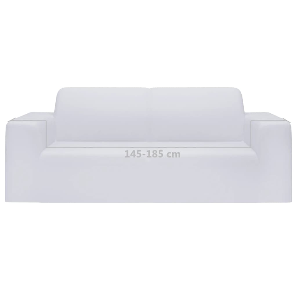 vidaXL Dvivietės sofos užvalkalas, baltas, džersio poliesteris