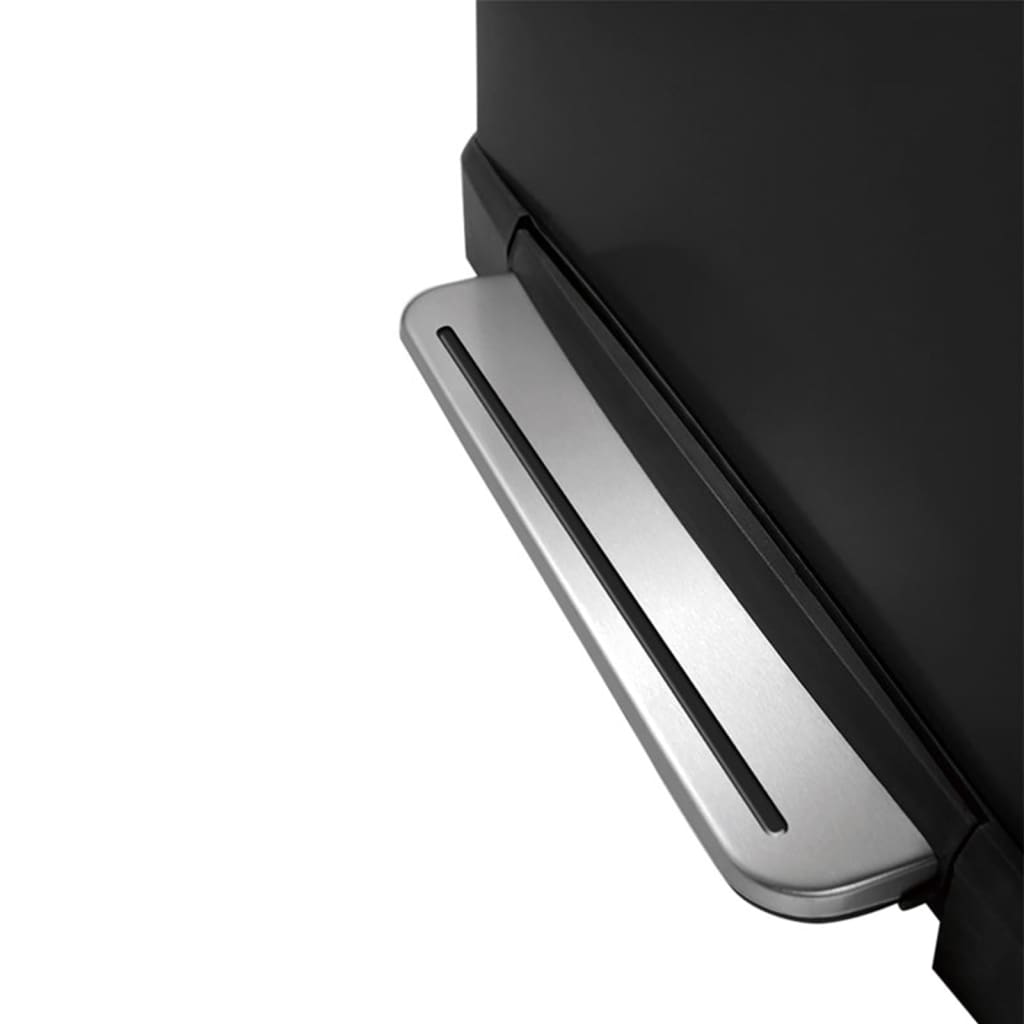 EKO Šiukšliadėžė su pedalu E-Cube, matinės juodos spalvos, 28+18l