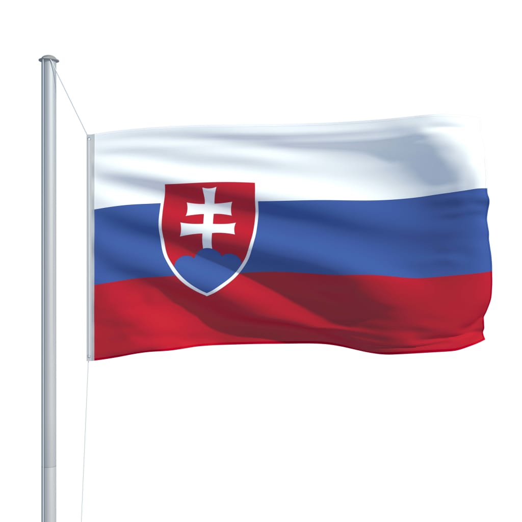 vidaXL Slovakijos vėliava su stiebu, aliuminis, 6,2m
