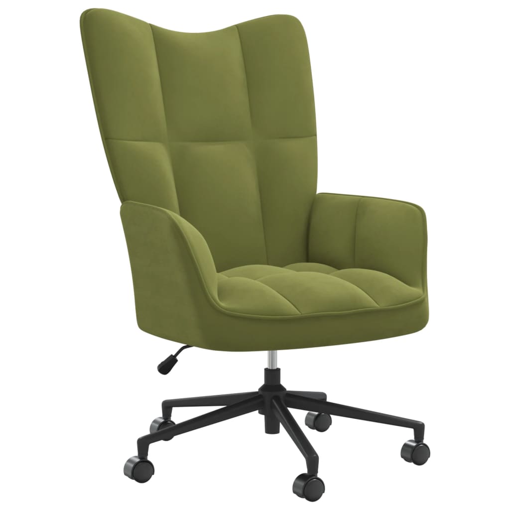 vidaXL Poilsio kėdė, šviesiai žalios spalvos, aksomas