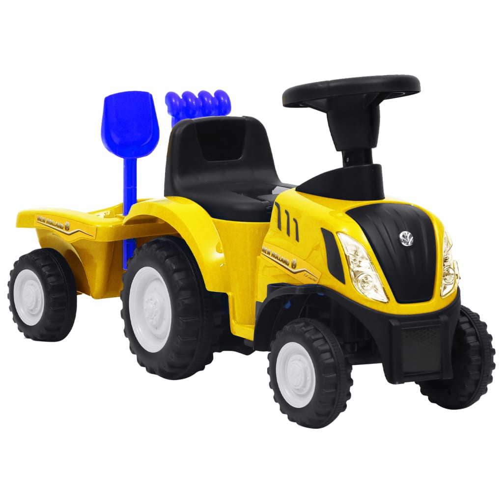 vidaXL Vaikiškas traktorius New Holland, geltonos spalvos