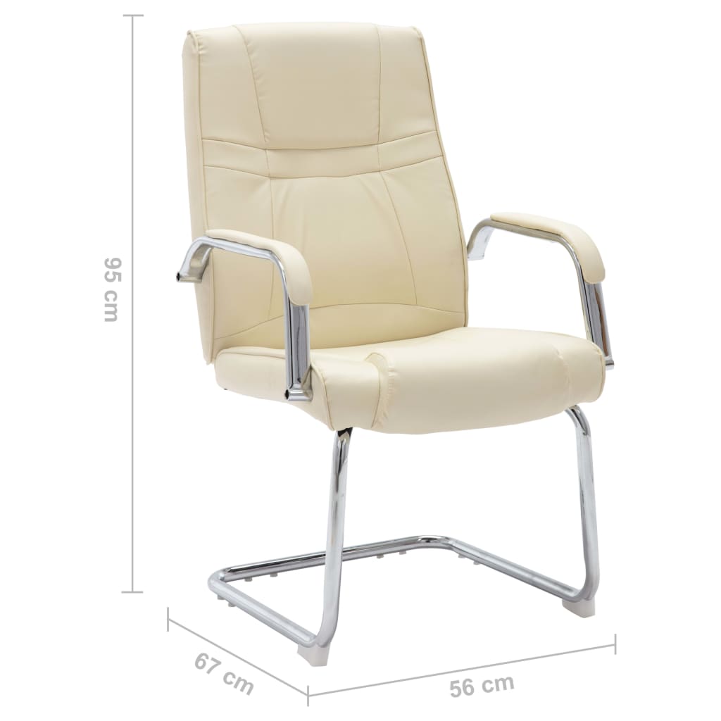 vidaXL Gembinė biuro kėdė, kreminės spalvos, dirbtinė oda