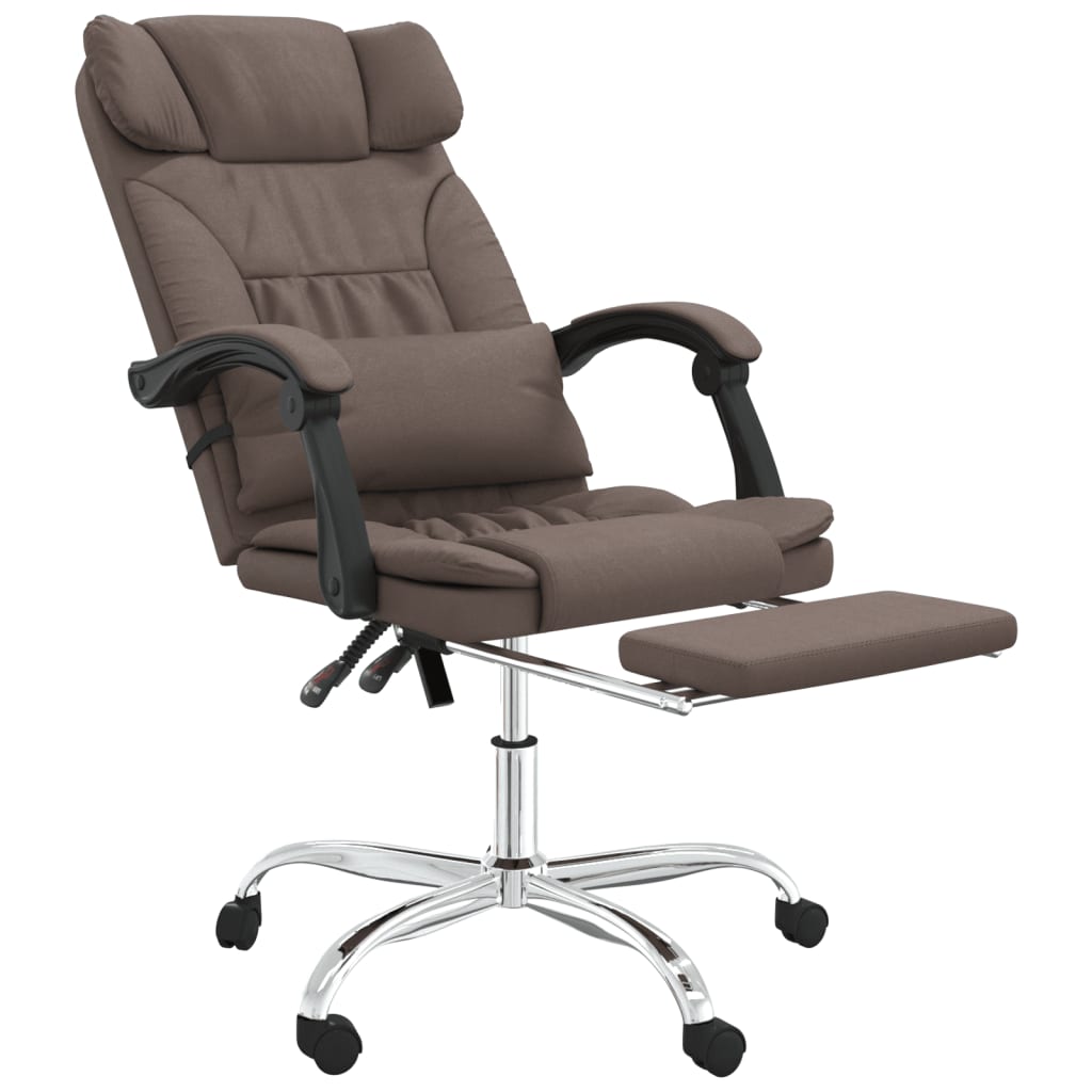 vidaXL Atlošiama masažinė biuro kėdė, rudos spalvos, dirbtinė oda