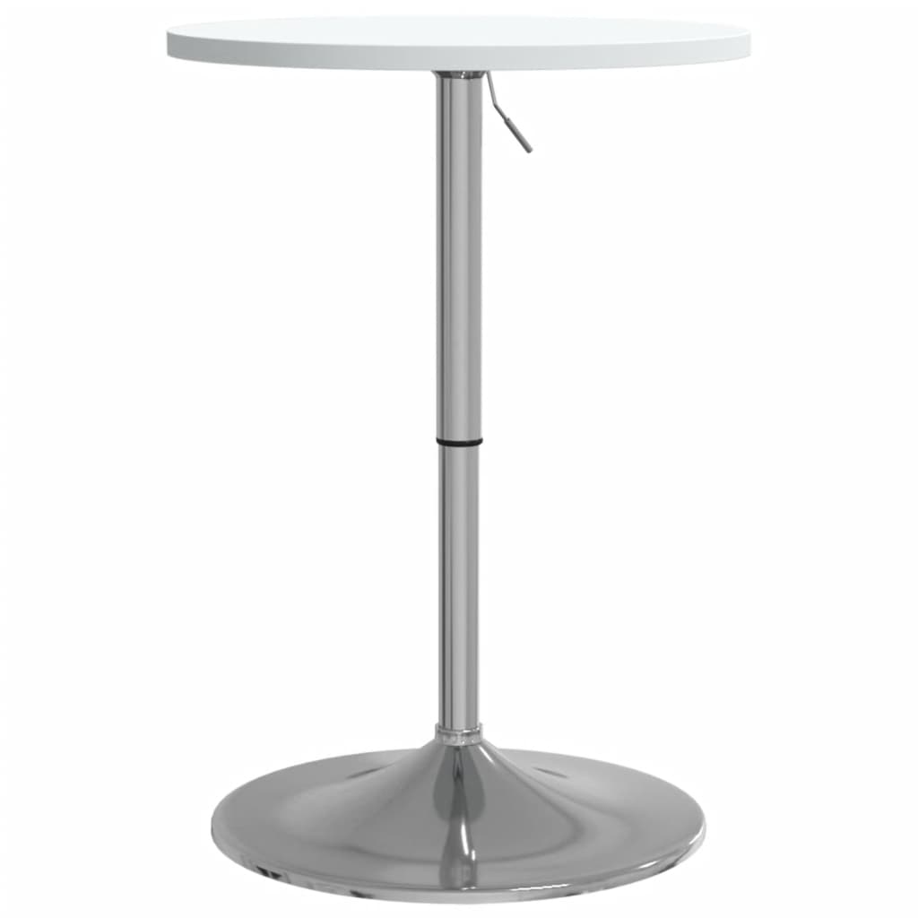 vidaXL Baro stalas, baltas, 50x50x90cm, apdirbta mediena ir plienas