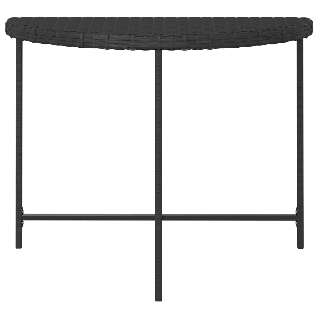 vidaXL Sodo stalas, juodos spalvos, 100x50x75cm, poliratanas