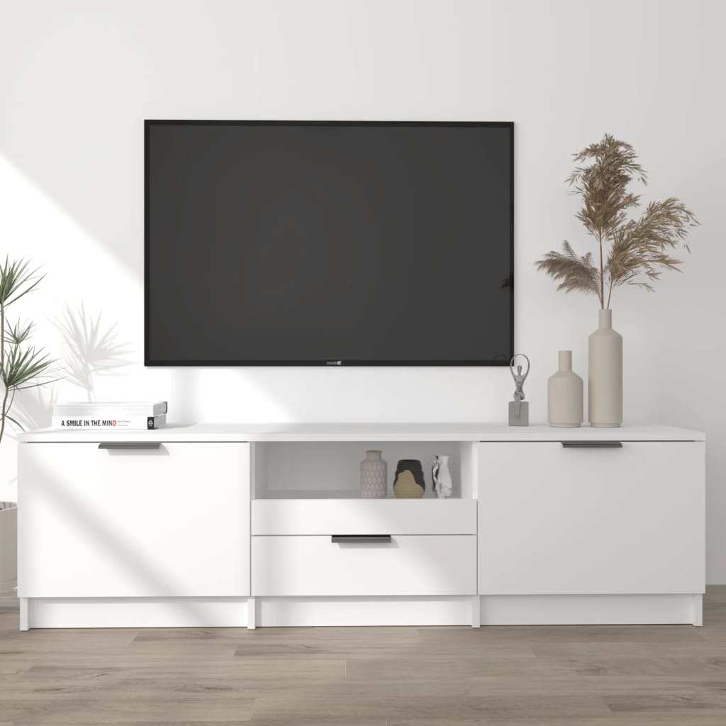 vidaXL Televizoriaus spintelė, balta, 140x35x40cm, apdirbta mediena