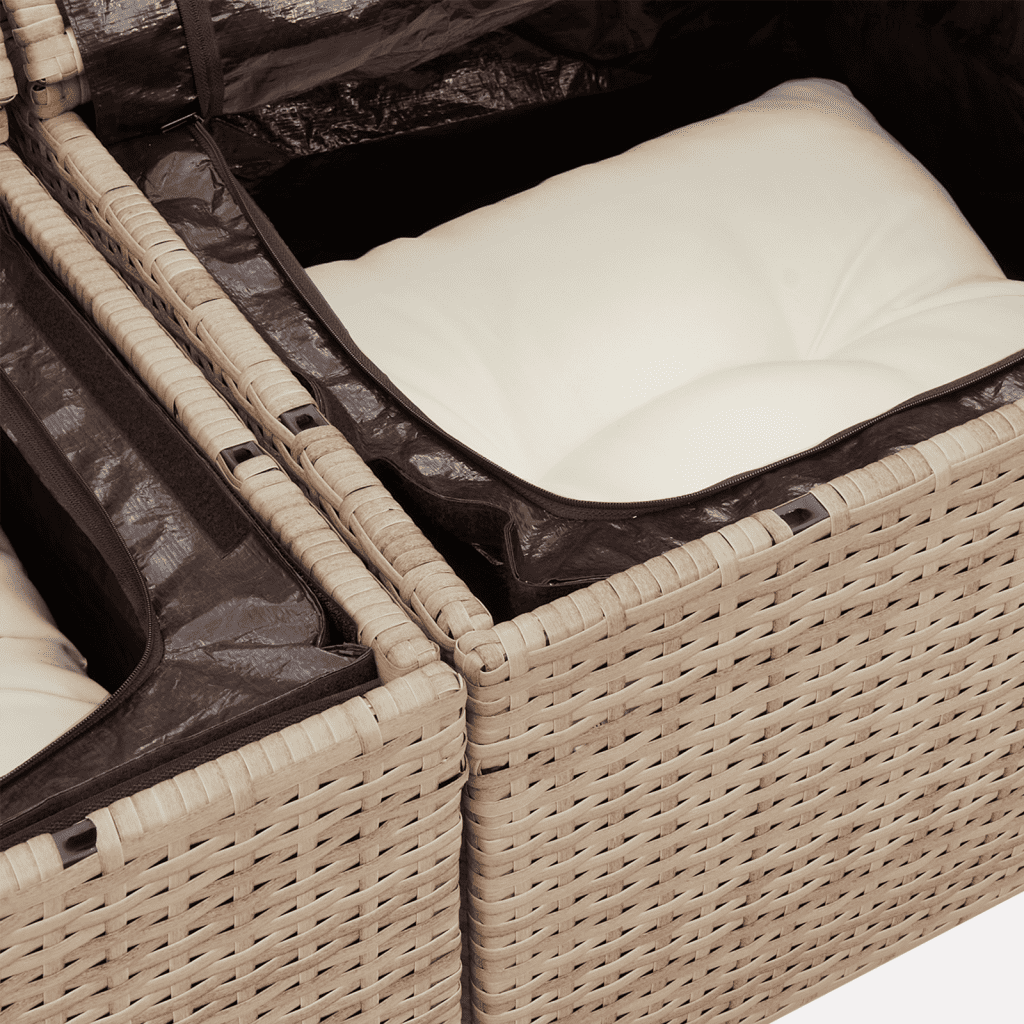 vidaXL Sodo komplektas su pagalvėlėmis, 12 dalių, smėlio, poliratanas