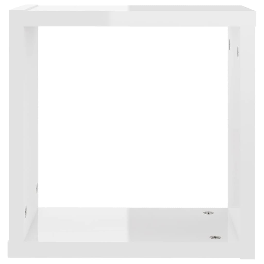 vidaXL Sieninės lentynos, 2vnt., baltos, 30x15x30cm, kubo formos