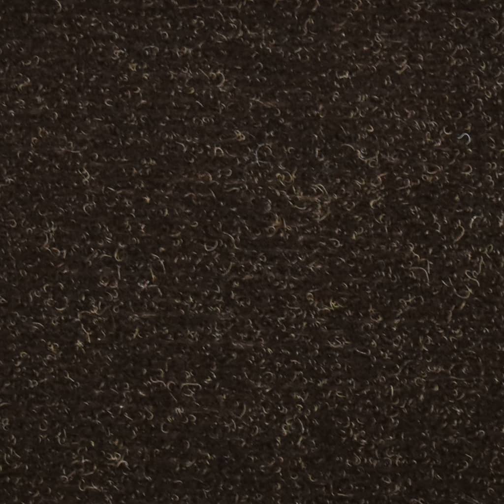 vidaXL Lipnūs laiptų kilimėliai, 15vnt., tamsiai rudi, 56x17x3cm