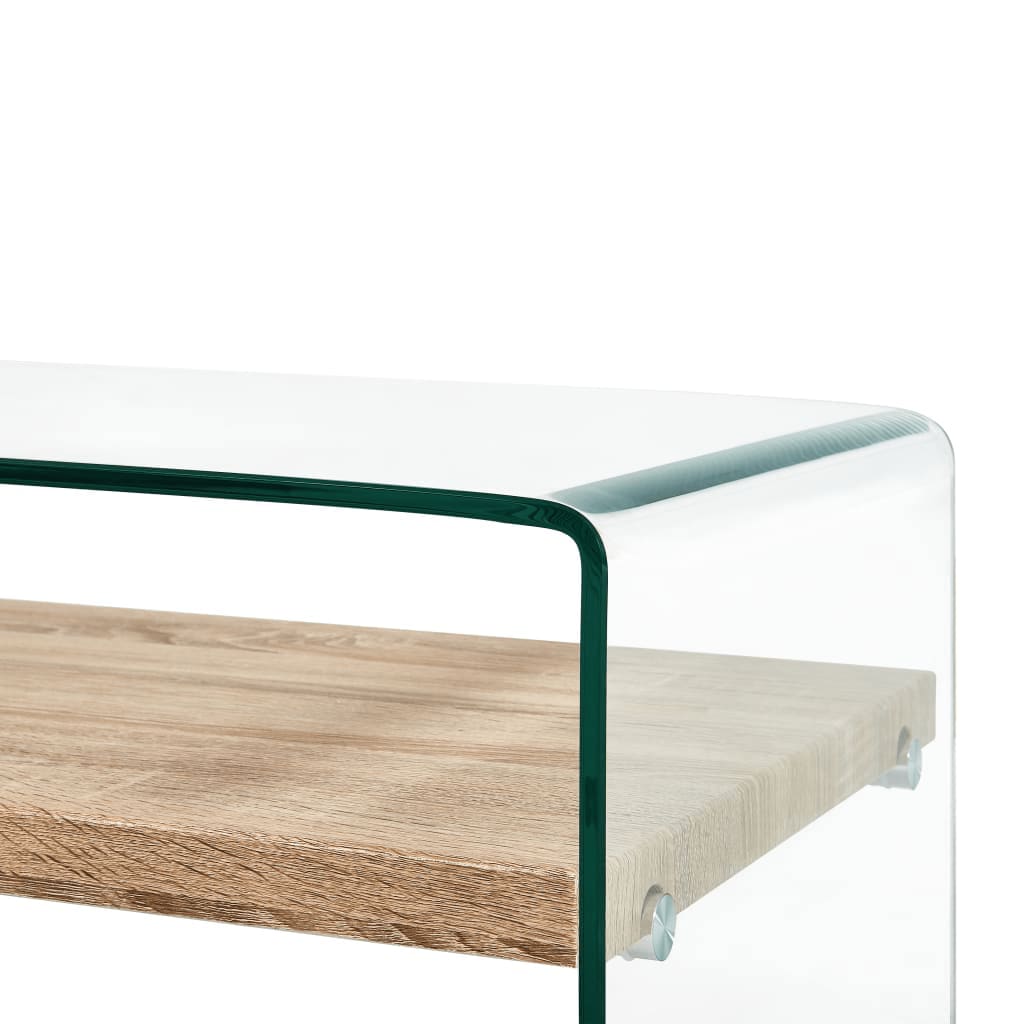 vidaXL Kavos staliukas, skaidrus, 98x45x31cm, grūdintas stiklas