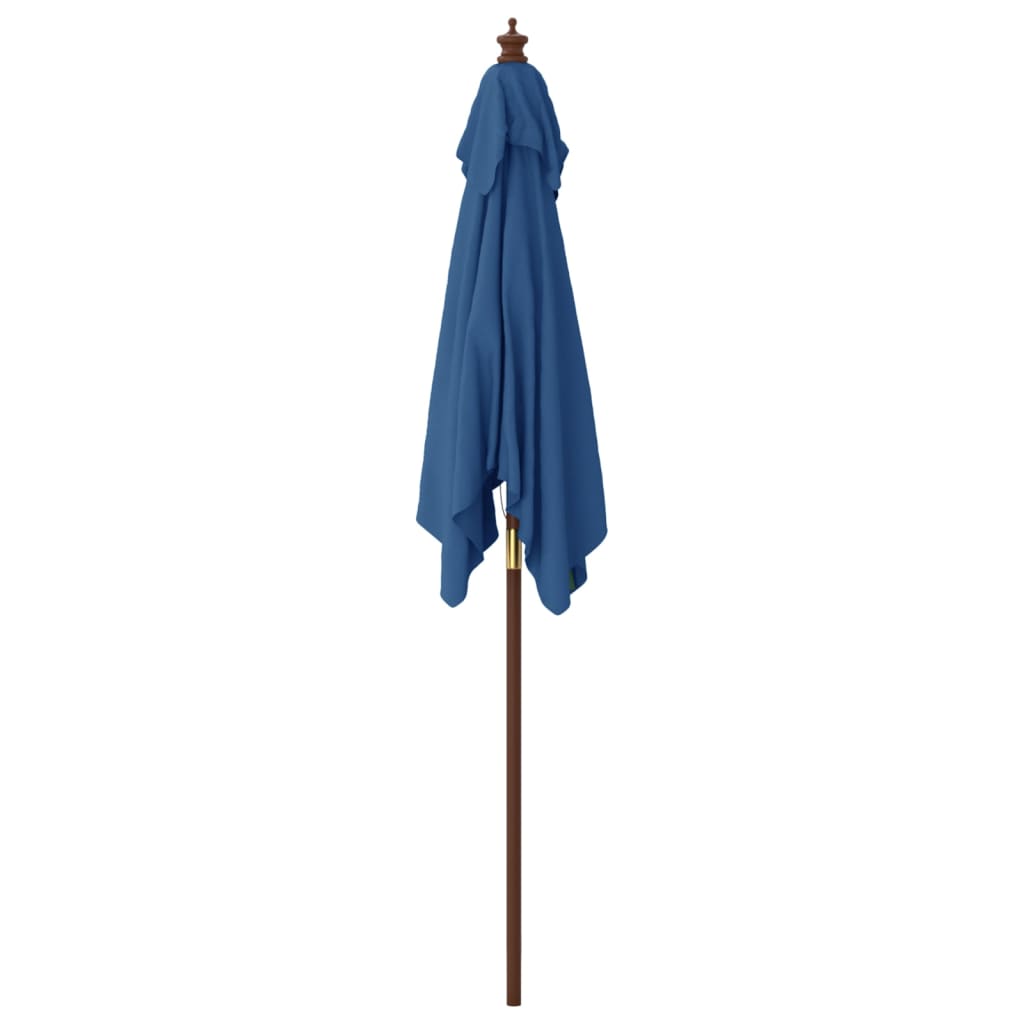 vidaXL Sodo skėtis su mediniu stulpu, tamsiai mėlynas, 198x198x231cm