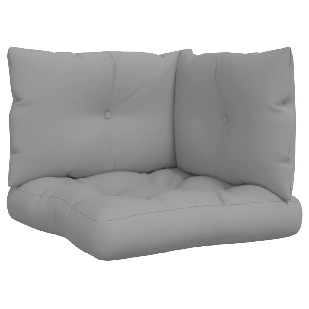 vidaXL Palečių pagalvėlės, 3vnt., pilkos spalvos, audinys