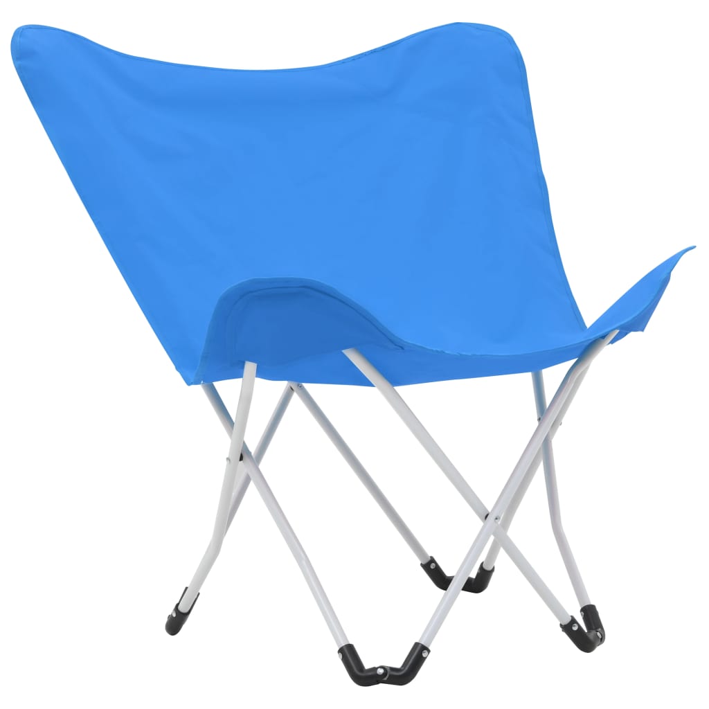 vidaXL Išskleidžiamos stovyklavimo kėdės, 2vnt., mėlynos, sulankstomos