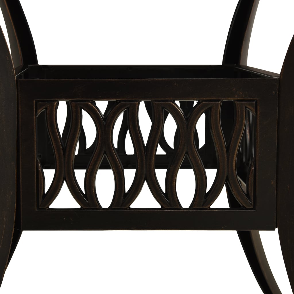 vidaXL Sodo staliukas, bronzinės spalvos, 90x90x73cm, lietas aliuminis